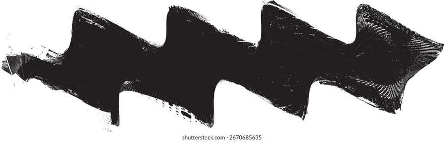 Elemento del logotipo de la onda del grunge. Icono de surf. Trazo de pincel. Ilustración vectorial.