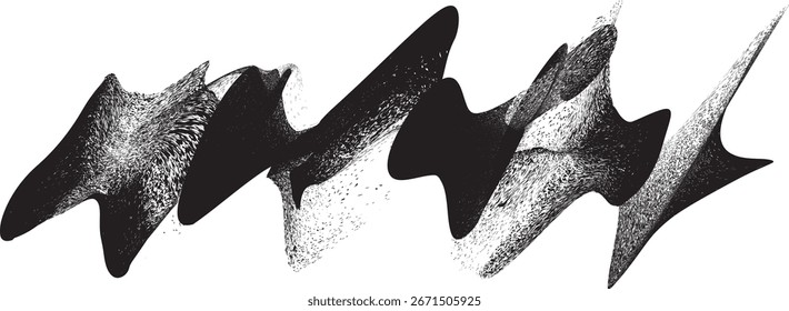 Elemento del logotipo de la onda del grunge. Icono de surf. Trazo de pincel. Ilustración vectorial.
