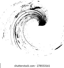 Grunge Wave Logo Element. Surfing Icon . Brush Stroke . Vector Illustration. 