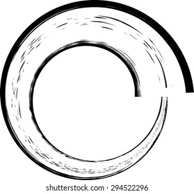Grunge Wave Logo Element. Surfing Icon . Brush Stroke . Vector Illustration. 