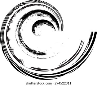 Grunge Wave Logo Element. Surfing Icon . Brush Stroke . Vector Illustration. 