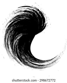 Grunge Wave Logo Element. Surfing Icon . Brush Stroke . Vector Illustration. 