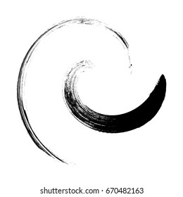 Grunge Wave Logo Element. Surfing Icon . Brush Stroke . Vector Illustration. 