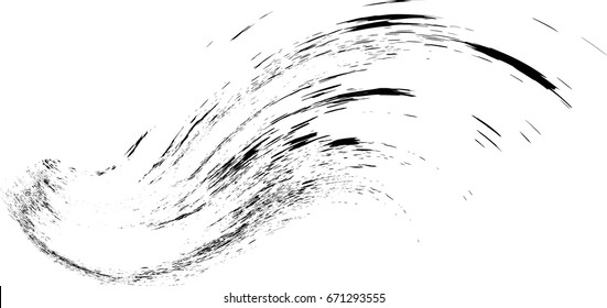 Grunge Wave Logo Element. Surfing Icon . Brush Stroke . Vector Illustration. 