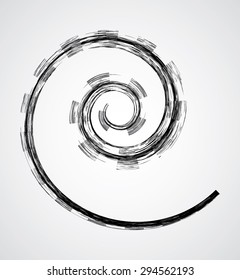 Grunge Wave Logo Icon. Surfing Icon. Brush Stroke. Vector Illustration.