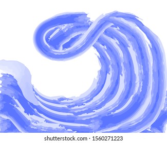 Grunge wave. Painted element. Creative curve design. Vector illustration
