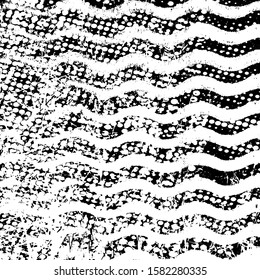 Grunge Wave Stripe overlay Background - simple texture for your design. Distress black and white cover artistic template. EPS10 vector.