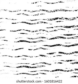 Grunge Wave Stripe overlay Background - simple texture for your design. Distress black and white cover artistic template. EPS10 vector.