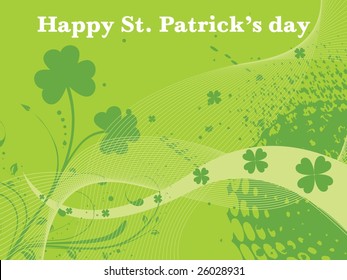 grunge, waves design with clover background