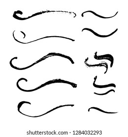 Grunge wavy brush strokes for decorations
