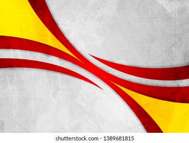 Grunge wavy corporate red and orange texture background. Vector illustration