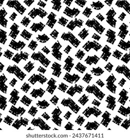 Grunge weave seamless pattern. Simple geometric print. Abstract geometric ornament. Worn texture of weaving fabric.