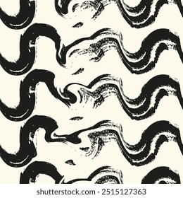 Grunge weave seamless pattern.Vector wicker texture. Geometric simple print. Abstract geometric ornament. Interlacing bands, bold lines. 