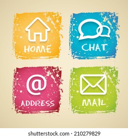 Grunge web icon set