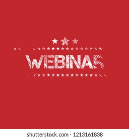 grunge webinar emblem, label, badge,sticker.grunge stamp