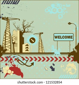 Grunge welcome card