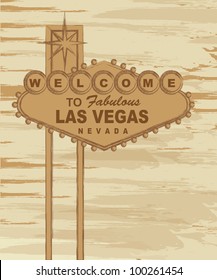 grunge welcome to fabulous las vegas nevada sign. vector