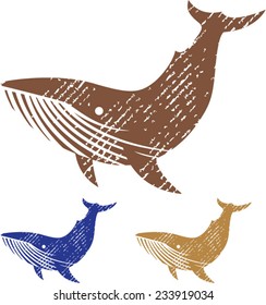 Grunge Whale vector