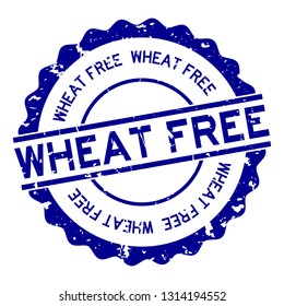 Grunge wheat free word round rubber seal stamp on white background