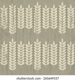 grunge wheat seamless pattern on light brown