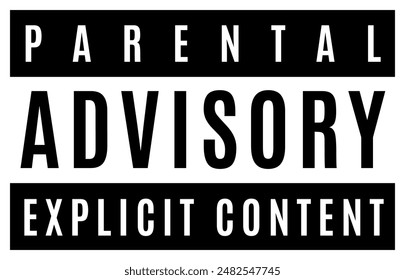 Grunge White Black Sticker Label Tag Caution Warning Advisory Parental Explicit Content Vector PNG EPS