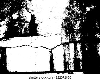 Grunge White and Black Wall Background . Distress Texture for Your Design . Vector Illustration . 