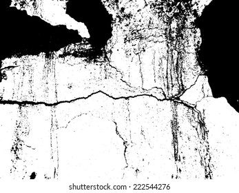 Grunge White and Black Wall Background . Distress Texture for Your Design . Vector Illustration . 