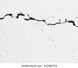 Grunge white and black wall background. Vector illustration, design, scratched, ruin, crack, desolation.