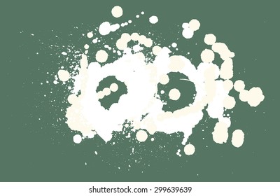 Grunge white ink with copyspace and white background