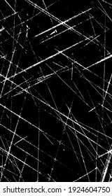 Grunge white lines and dots on a black background - Vector illustration