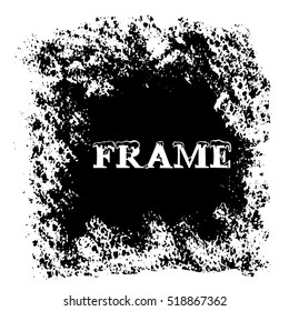 Grunge white sponge frame. Textured vector background.