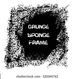Grunge white sponge frame. Textured vector background.