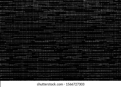 Grunge white texture on black background (Vector). Use for decoration, aging or old layer