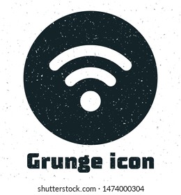 Grunge Wi-Fi wireless internet network symbol icon isolated on white background.  Vector Illustration