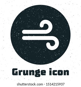 Grunge Wind icon isolated on white background. Windy weather.  Vector Illustration
