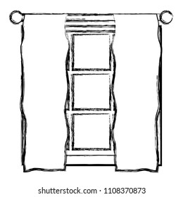grunge window frame with veil curtain design