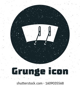 Grunge Windscreen wiper icon isolated on white background.  Vector Illustration