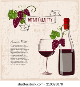 Grunge wine background. Vector illustration