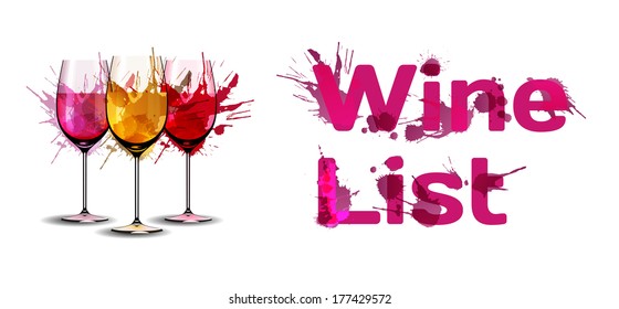 Grunge wine list template