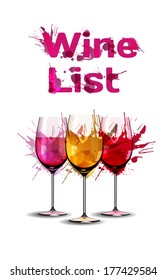 Grunge wine list template