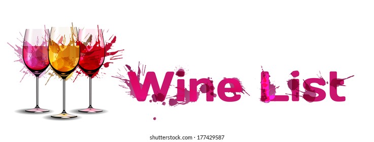 Grunge wine list template