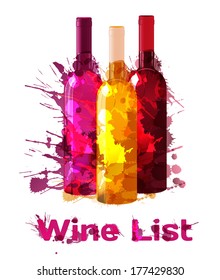 Grunge wine list template