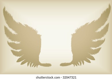 grunge wings of feather silhouette vector