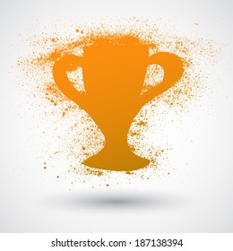 Grunge winner cup, vector illustration