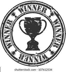 Grunge winner rubber stamp, vector illustration