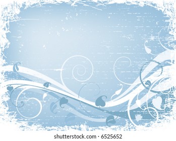 grunge winter design with foliage and snow