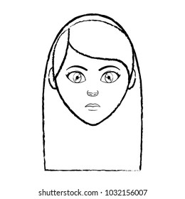 grunge woman head user with facial expression