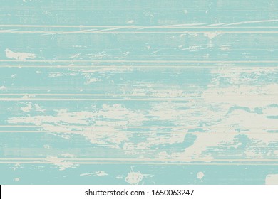 Grunge wood overlay horizontal texture. Vector illustration background in light blue and white, horizontal format. Natural rustic distressed backdrop.