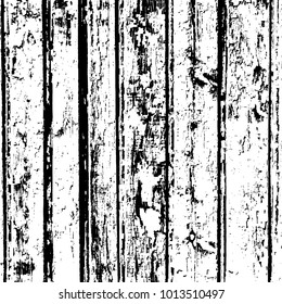 Grunge wood overlay texture. Vector illustration background in black over white, square format.