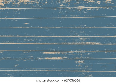 Grunge wood overlay texture. Vector illustration background in vintage blue over beige, horizontal format.